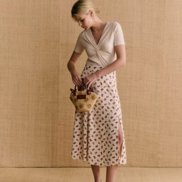 Sezane Jupe Tabata Midi Skirt in Mindy Print - Picture 1 of 11